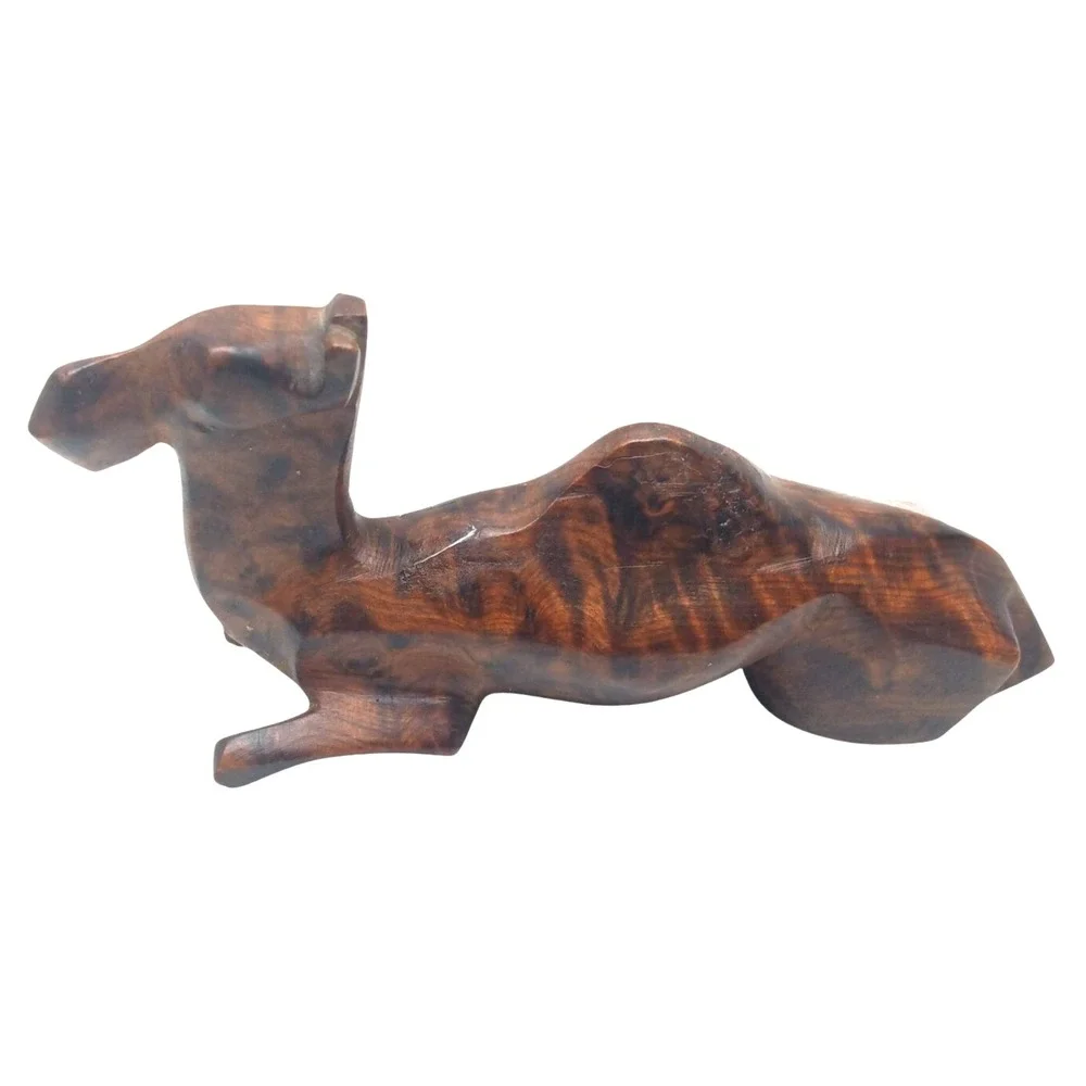 Hand‎ Carved Moroccan Thuya Wood Camel, Hand Carved Decor, Wood Art /5